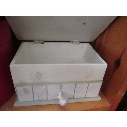 238 - RETRO VINTAGE VANITY CASE, ALSO WOODEN JEWELLERY BOX WITH DRAWER.