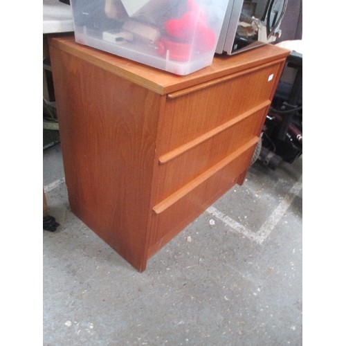 345 - TEAK CHEST OF 3 DRAWERS