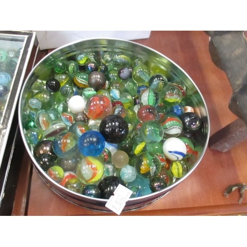 286 - TWO TUBS OF VINTAGE GLASS MARBLES