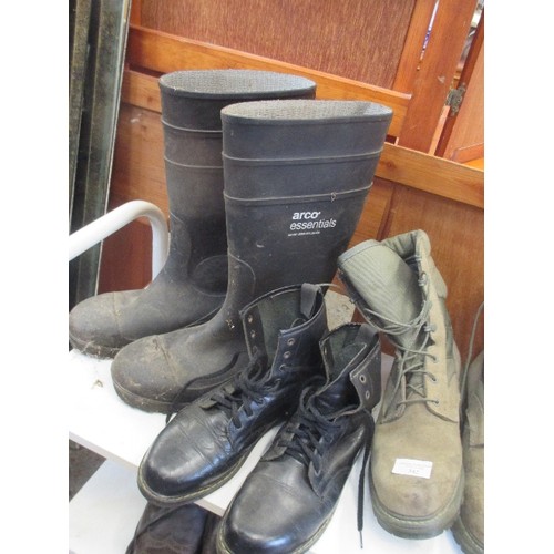 342 - GENTS SHOES AND BOOTS INC ARCO WELLINGTONS, LEATHER DR MARTEN TYPE BOOTS (SMALL), BROWN BOOTS BY RED... 