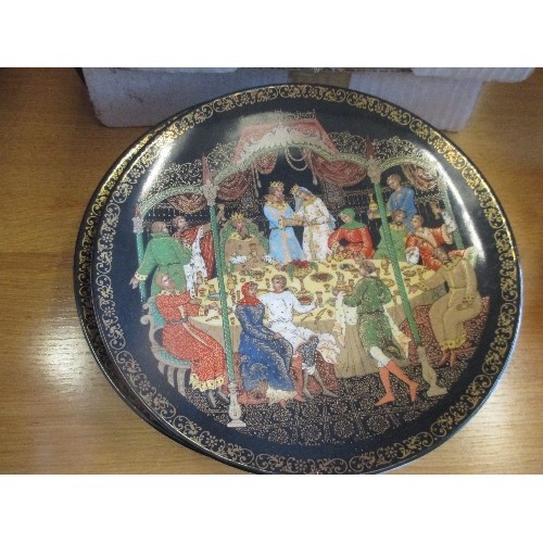 445 - SET OF FIVE RUSSIAN LIMITED EDITION PORCELAIN COLLECTOR'S PLATES DEPICTING RUSSIAN LEGENDS