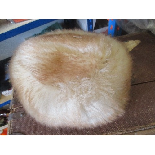 441 - FAUX FUR AND LEATHER LADIES HAT