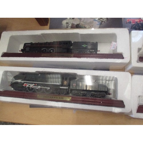 378 - FOUR ATLAS EDITIONS MODEL LOCOMOTIVES WITH LEAFLETS INCLUDES SNCF 4-6-4 CLASS, BRITANNIA CLASS, NORD... 