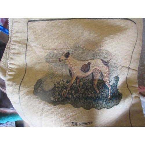 471 - 4 X NEW CUSHION COVERS- 3 WITH HORSE DESIGN AND ONE WITH POINTER DOG DESIGN