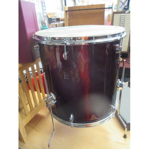 200 - DRUM TABLE. TIGER DKT SERIES AUBERGINE COLOURED DRUM WITH WOODEN TOP.