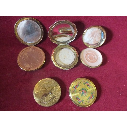 10 - 5 X VINTAGE POWDER COMPACTS INC STRATTON, BRITISH GUIANA SOUVENIR, 1950'S 