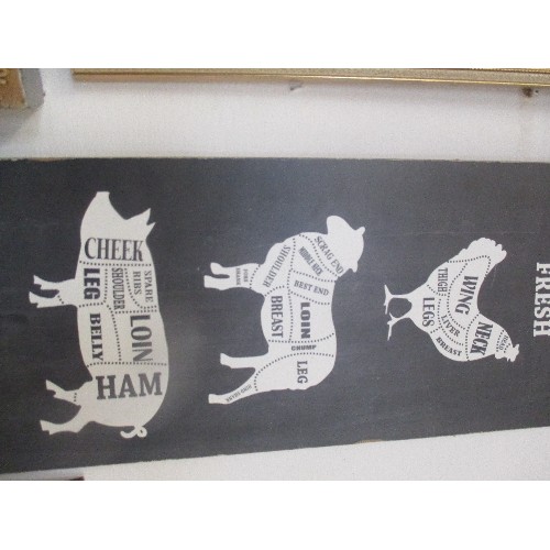 128 - BUTCHERS CUT WOODEN SIGN WALL DECOR