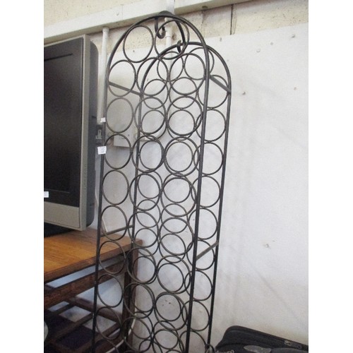 117 - WROUGHT IRON WINE BOTTLE RACK FOR 31 BOTTLES