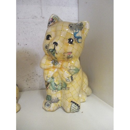 167 - DECOUPAGE TYPE ORNAMENTS PUPPIES, CAT AND DUCK