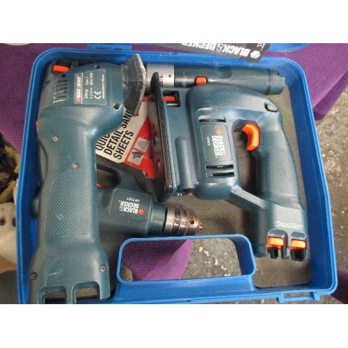 170 - 2 BLACK AND DECKER SANDERS AND A DRILL IN A CASE