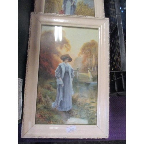 182 - PAIR OF EDWARDIAN FRAMED PRINTS OF LADIES - FRAMED AND GLAZED