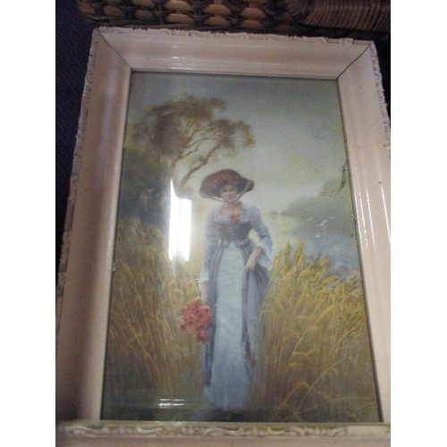 182 - PAIR OF EDWARDIAN FRAMED PRINTS OF LADIES - FRAMED AND GLAZED