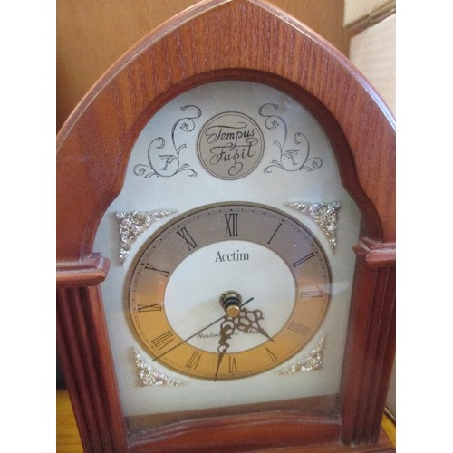 225 - ACCTIM WESTMINSTER CHIME MANTLE CLOCK - GOTHIC ARCH SHAPE