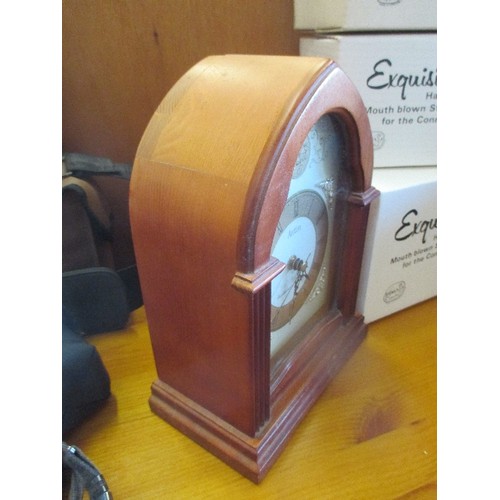 225 - ACCTIM WESTMINSTER CHIME MANTLE CLOCK - GOTHIC ARCH SHAPE