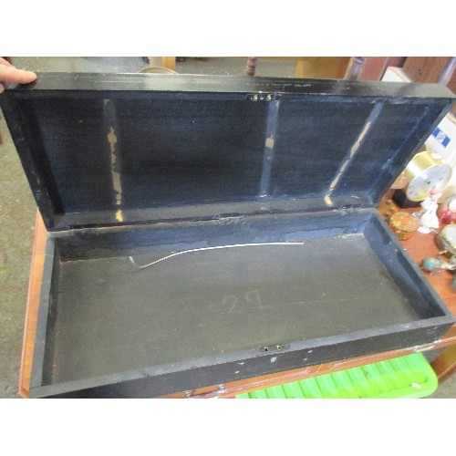 274 - EBONISED WOODEN BOX - PROBABLY ORIGINALLY A GUN BOX