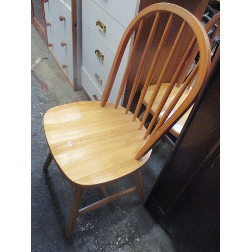 295 - PAIR OF STURDY BEECH FRAMED WINDSOR STICK BACK CHAIRS