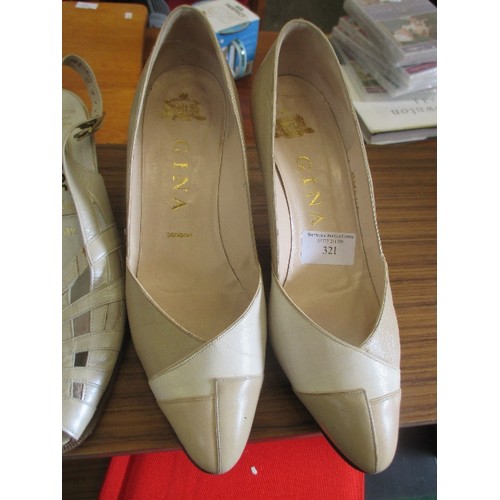 321 - 3 PAIRS OF LADIES SHOES - ZUIN ITALY, GABOR AND GINA SIZES 4-4.5