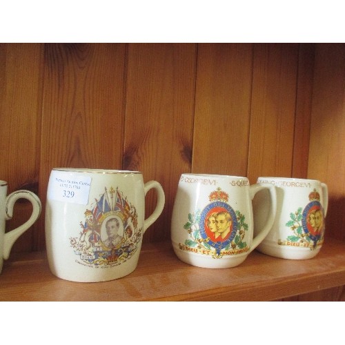 329 - COLLECTION OF 9 EARLY ROYAL COMMEMORATIVE MUGS