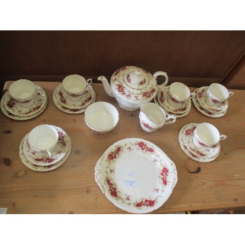 334 - 'MAJESTIC' TEASET FOR 6 INCLUDING CAKE PLATE, TEAPOT, MILK AND SUGAR