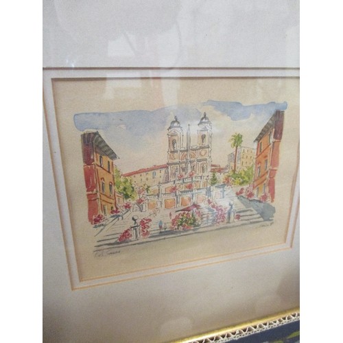 346 - BOX OF MIXED FRAMES -  TAPESTRY, PRINTS ETC