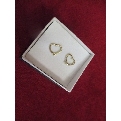 26 - 925 SILVER GILT HEART EARRINGS