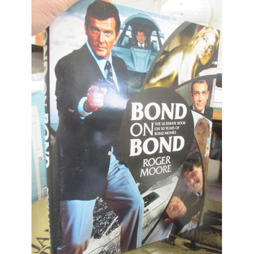 371 - 4 JAMES BOND HARDBACKED BOOKS -  FOR YOUR EYES ONLY, BOND ON BOND ETC