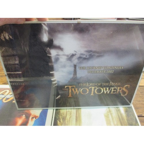 355 - 3 FRAMED FILM POSTERS - 007 THE WORLD IS NOT ENOUGH,  LORD OF THE RINGS THE TWO TOWERS AND THE FELLO... 