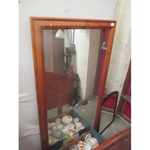 420 - LARGE PINE FRAMED MIRROR