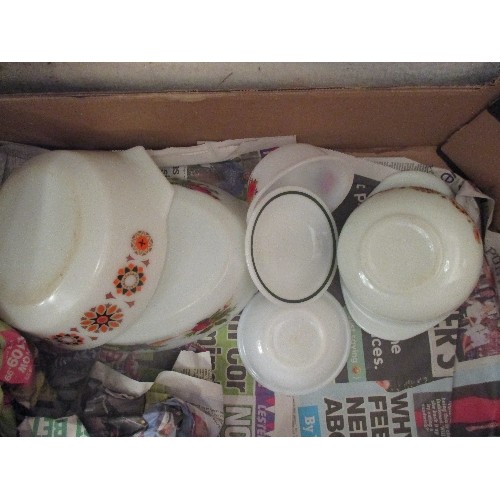 421 - 2 BOXES OF RETRO CHINA AND KITCHENWARE INC PYREX