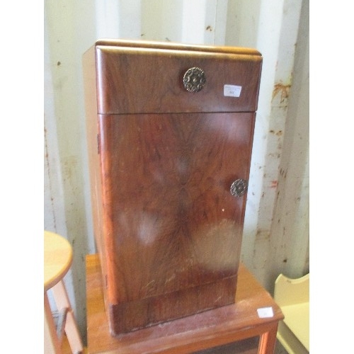 504 - WALNUT VINTAGE BEDSIDE CABINET WITH DRAWER