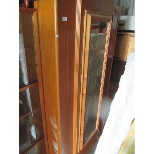 509 - BEECH WARDROBE WITH CENTRAL MIRROR