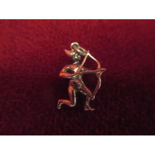 59B - 3 SILVER METAL CHARMS -ARCHER, MANGLE AND HORSE