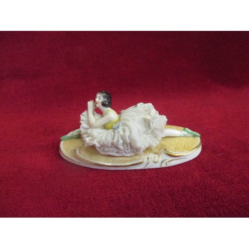 4 - FINE GERMAN PORCELAIN BALLERINA FIGURE IN SPLITS POSITION , CIRCA 1920, SOME DAMAGE ON TOP OF THE LA... 