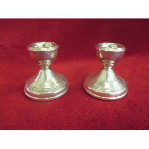 30 - PAIR OF SMALL STERLING SILVER CANDLESTICKS, BIRM 1972