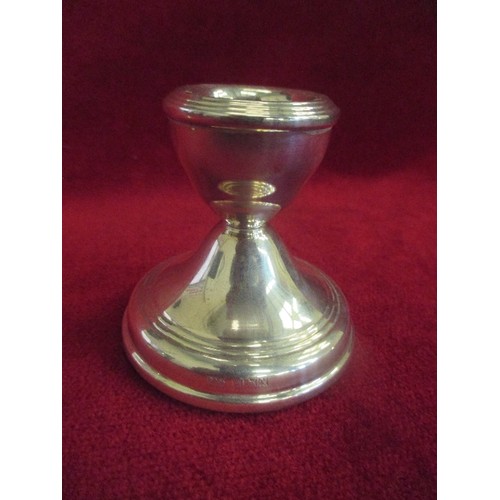 30 - PAIR OF SMALL STERLING SILVER CANDLESTICKS, BIRM 1972