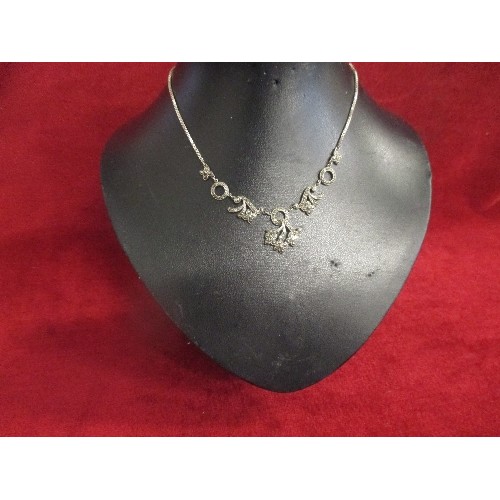 60 - VINTAGE STERLING SILVER AND MARCASITE NECKLACE - MARKED STG.SIL