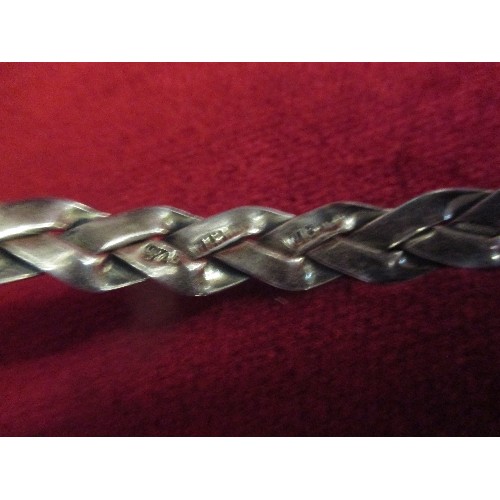 63 - STERLING SILVER CHOKER NECKLACE, MARKED 925 MEXICO WITH MAKERS MARK - PLAITED DESIGN - 31 GRAMS