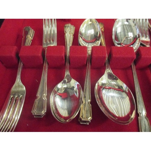 69 - MID CENTURY CANTEEN OF SILVER PLATED CUTLERY BY COOPER LUDLAM, SHEFFIELD - BEAD PATTERN - COMPLETE. ... 