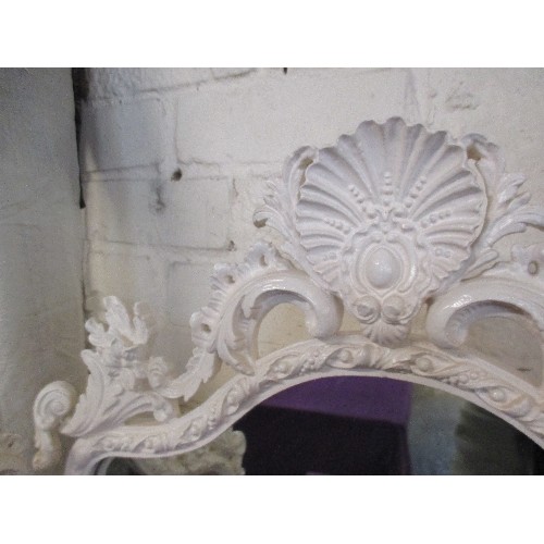 220 - MID CENTURY ORNATE DRESSING TABLE TRIPLE MIRROR IN THE FRENCH BAROQUE STYLE WITH SHELL AND SCROLL FR... 