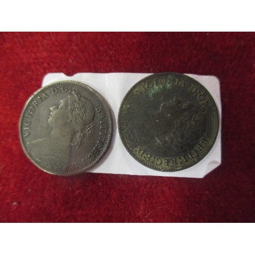 198 - BAG OF FARTHINGS AND THREEPENNY BITS - VICTORIA TO ELIZABETH. INCLUDES VICTORIA FARTHING 1878 & 1886