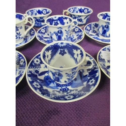 170 - EARLY 19TH CENTURY HILDITCH AND SONS BLUE AND WHITE PART TEA AND COFFEE SET IN AN ORIENTAL PATTERN -... 