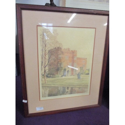 162 - THREE CIRCA 1920 LIMITED EDITION PRINTS 115/850 BY WILLIAM MONK FRSA - TWO TOWN SCENES WITH FIGURES ... 