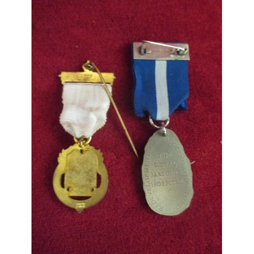 139 - TWO INTERESTING MASONIC MEDALS INC GILT AND ENAMEL 