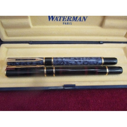 126 - 2 WATERMAN FOUNTAIN PENS MADE IN FRANCE in WATERMANS BOX