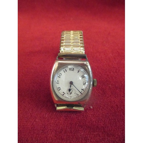 130 - A VINTAGE STAUFFER SON & Co. 9Ct GOLD GENTS WRISTWATCH 3 TRIANGLE MARK (THE BEST QUALITY) 1928 FULLY... 