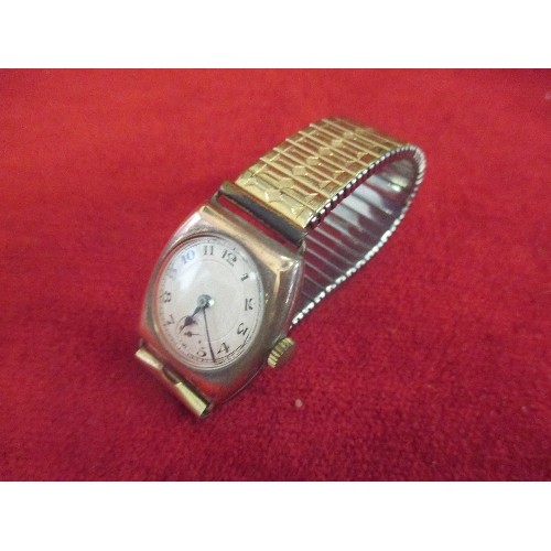 130 - A VINTAGE STAUFFER SON & Co. 9Ct GOLD GENTS WRISTWATCH 3 TRIANGLE MARK (THE BEST QUALITY) 1928 FULLY... 