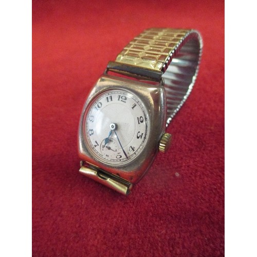 130 - A VINTAGE STAUFFER SON & Co. 9Ct GOLD GENTS WRISTWATCH 3 TRIANGLE MARK (THE BEST QUALITY) 1928 FULLY... 