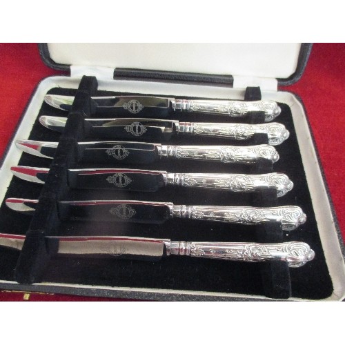 90 - SET OF SILVER HANDLED PASTRY KNIVES - KINGS PATTERN - SHEFFIELD 1937