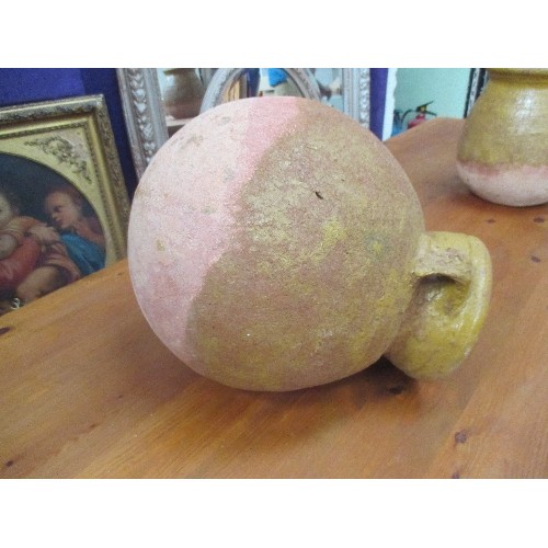 468 - RUSTIC EGYPTIAN POTTERY URN / WATER CARRIER WITH ROUND BOTTOM - 32CM DIA