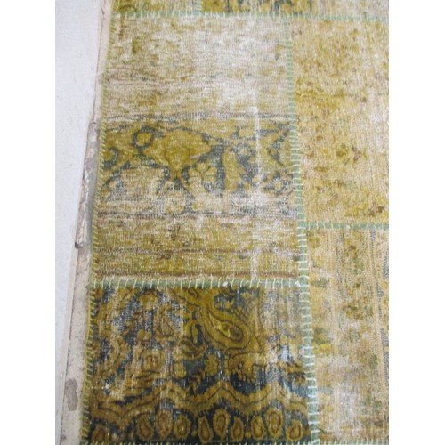 258B - MOST UNUSUAL & ATTRACTIVE VICTORIAN CARPET - PROBABLY FRENCH - EMERALD AND PALE GREENS - APPEARS TO ... 